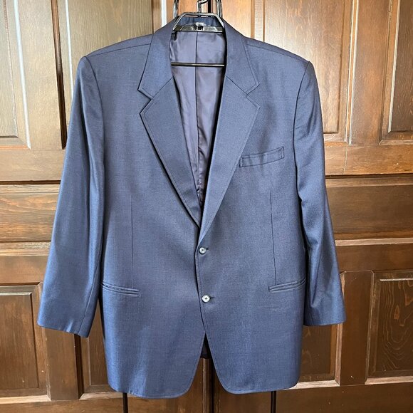 Four Seasons x Ego Italia Mens Vintage Wool Sport Coat Suit Jacket Blue Size 48L - Picture 11 of 11